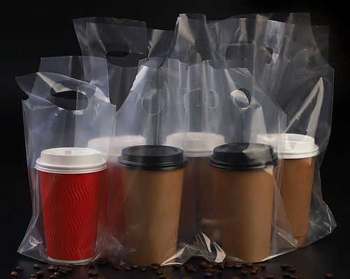 50PCS / bundle Disposable Coffee Milk Tea PP Tas Kemasan Transparan