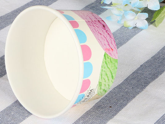 16oz Paper Ice Cream Bowl, Cangkir Kertas Es Krim Sekali Pakai FDA
