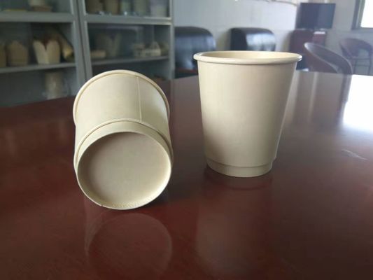 Tidak Ada Bau PLA Disposable Paper Cup, Bamboo Paddle Double Wall Paper Cup