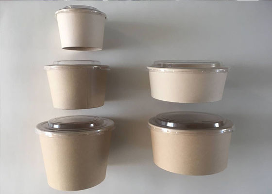 600ml Biodegradable PLA Coating Disposable Paper Soup Bowl Bucket