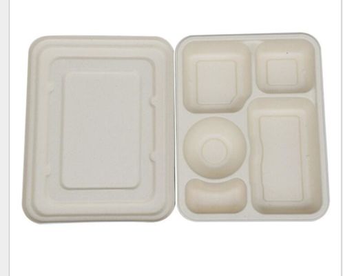 5 Kotak Makan Siang Sekali Pakai Kotak Dengan Tutup, Kotak Makan Siang Biodegradable Jerami Gandum