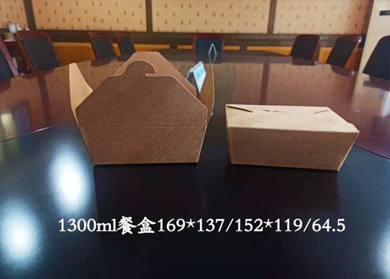 210 * 105mm Laminating Takeaway Packing Kotak makan siang kertas sekali pakai putih