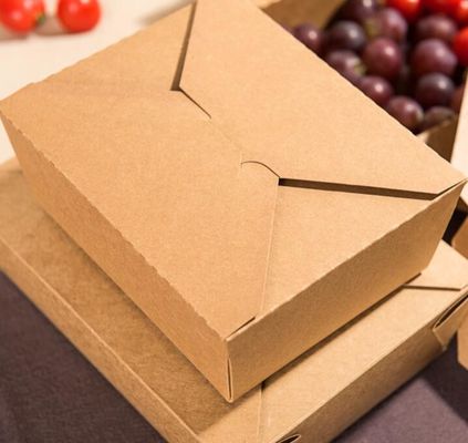 900ml Kotak Makan Siang Kertas Kustom Ayam Goreng Takeaway Persegi Panjang
