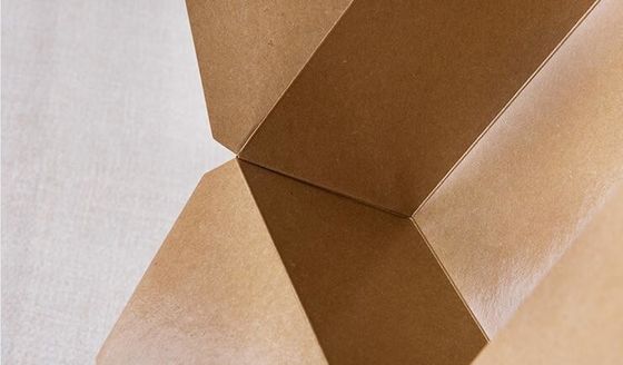 Kotak Makan Siang Kertas Kraft Dilapisi Film PE, Kotak Kemasan Sekali Pakai Bukti Minyak 1100ml