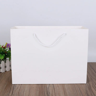 White Kraft Paper 100gsm Pakaian Belanja Tote Bag Logo Kustom