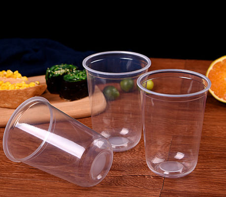 95-700ml Plastik U Shaped Blister Food PP cup dengan jus buah teh susu