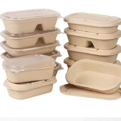 Kotak Makan Siang Sekali Pakai Tebu Biodegradable Untuk Mengambil Wadah Makanan