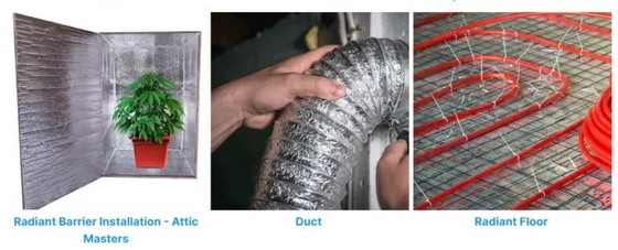 Single atau Double Reflective Woven Fabric Aluminium Foil Backed Woven Fabric Insulation