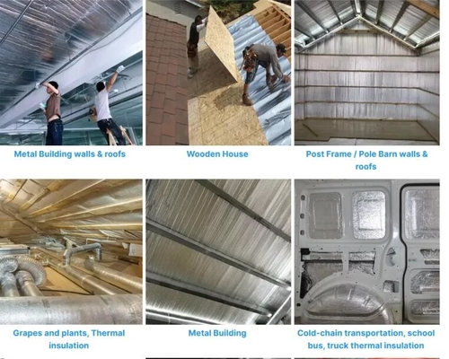 Single atau Double Reflective Woven Fabric Aluminium Foil Backed Woven Fabric Insulation
