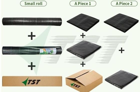 Roll Black Woven Ground Cover Weed Control Membrane Anti Weed Woven Fabric Pabrik Pasokan 80GSM 90GSM 100GSM