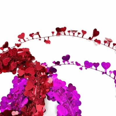 Cinta strip warna tarik bunga dekorasi, Valentine hari karangan bunga cinta kawat karangan bunga