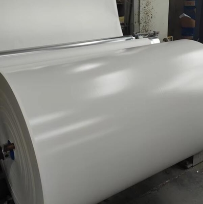 Putih Solid Warna Putih PU Foil Kertas Untuk Belakang Plywood Dan Papan MDF Dekoratif Kertas Untuk Furnitur