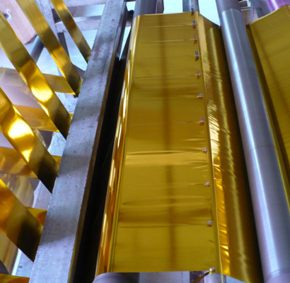 Polyester film emas mawar kertas film metallized Cina film merah kertas mengkilap danau dalam biru aluminium foil pita