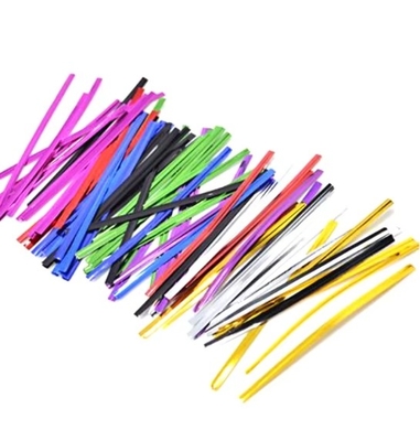 Gold Metal Plastik Lapisan Twist Tie Wire untuk Klip Kantong Roti