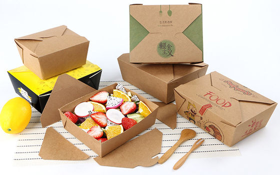 192 * 145mm Kotak Baki Makanan Cepat Saji Sekali Pakai Biodegradable Persegi Panjang