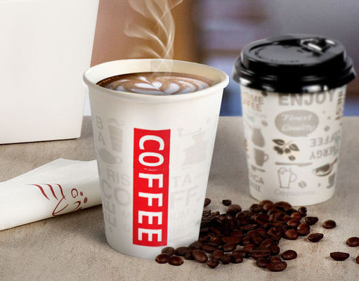12oz Disposable Paper Cup, 260 + 18pe White Paper Coffee Cups