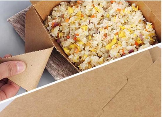 Makanan Cepat Saji Kuning Dan Kemasan Makanan Takeaway Kotak Makan Siang Kertas Kraft