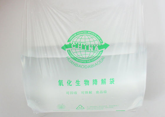 EN13432 Tas Belanja T-Shirt Plastik Sekali Pakai Biodegradable 18x58cm
