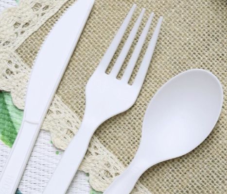 CPLA Disposable Paper Packaging Accessories Cutlery Sets 6,5-7 Inci 4-4.5gr