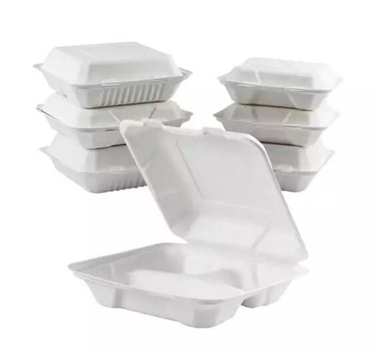 Ambil Kertas Kraft Sekali Pakai Plastik 3 Kompartemen Kotak Makan Siang Sesuaikan