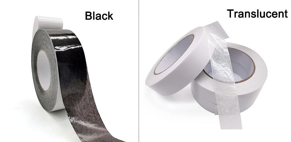 Pakaian Hitam bordir Pita wajah ganda kedua sisi Adhesive Tissue Double Side Adhesive Tape