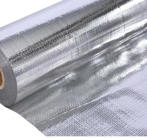 Single atau Double Reflective Woven Fabric Aluminium Foil Backed Woven Fabric Insulation