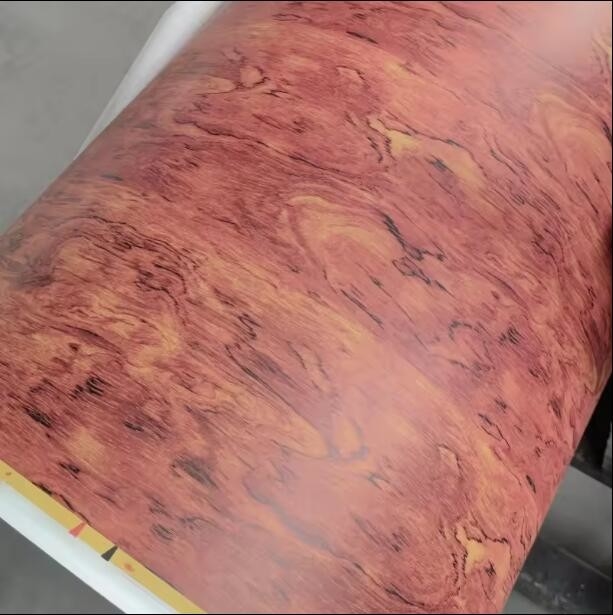 Pu Cat Glossy Kayu Grain Laminated Paper untuk papan mdf Dekorasi furnitur