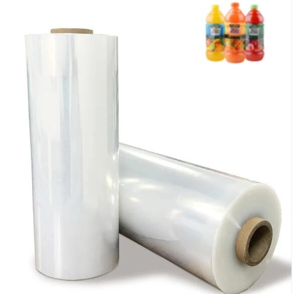 PVC Shrink Film Roll untuk Panas Label Bungkus Bubuk Protein Botol Jus Air Kaleng Minuman Kaca
