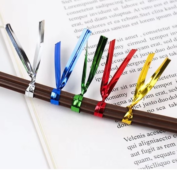 8cm Metallic Spool Golden Twist Tie untuk roti dan hadiah Twist Tie untuk pengemasan toko roti